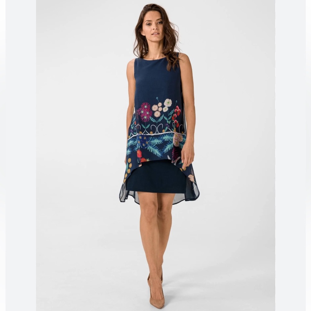 NWT Desigual Multilayer Floral Dress Size 36/2